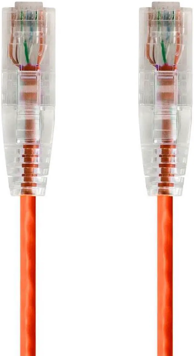 Main image of Monoprice Cat6 Ethernet Patch Cable - 3 feet - Orange | Snagless RJ45 Stranded 550MHz UTP CMR Riser Rated Pure Bare Copper Wire 28AWG - SlimRun Series