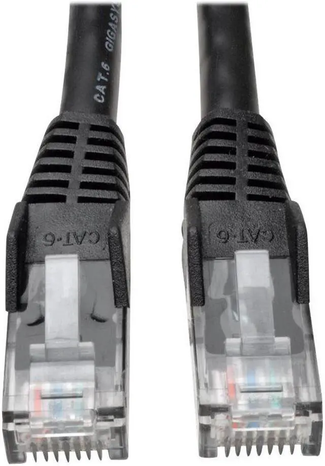 Alt view image 4 of 20 - Tripp Lite N201-06N-BK Premium Cat6 Gigabit Snagless Molded Utp Patch Cable, 24 Awg, 550 Mhz/1 Gbps (Rj45 M/M) , Black, 6 In. - Patch Cable - Rj-45 (M) To Rj-45 (M) - 5.9 In - Utp - Cat 6 - Ieee 802.