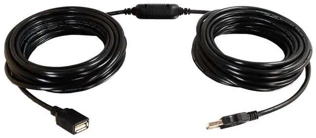 Alt view image 3 of 15 - C2G 38988 USB Active Extension Cable - USB 2.0 A Male to A Female Cable, Center Booster Format, Black (25 Feet, 7.62 Meters)