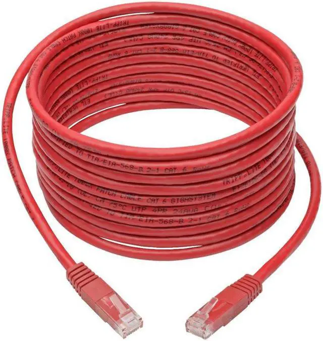 Alt view image 4 of 20 - Tripp Lite Premium Cat5/5e/6 Gigabit Molded Patch Cable, 24 AWG, 550 MHz/1 Gbps (RJ45 M/M), Red, 15 ft. (N200-015-RD)
