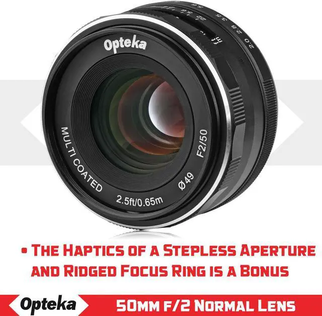 Alt view image 8 of 8 - Opteka 50mm f/2.0 HD MC Manual Focus Prime Lens for Olympus Micro 4/3 Mount Digital Cameras