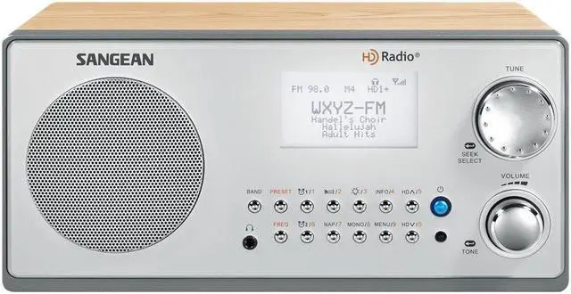 Alt view image 3 of 6 - Sangean HD Table Top Radio Walnut HDR-18