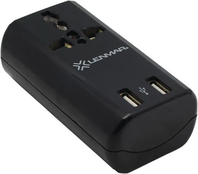 Alt view image 5 of 5 - LENMAR AC150USBK Ultra Compact All-in-One Travel Adapter with USB Port ,Black