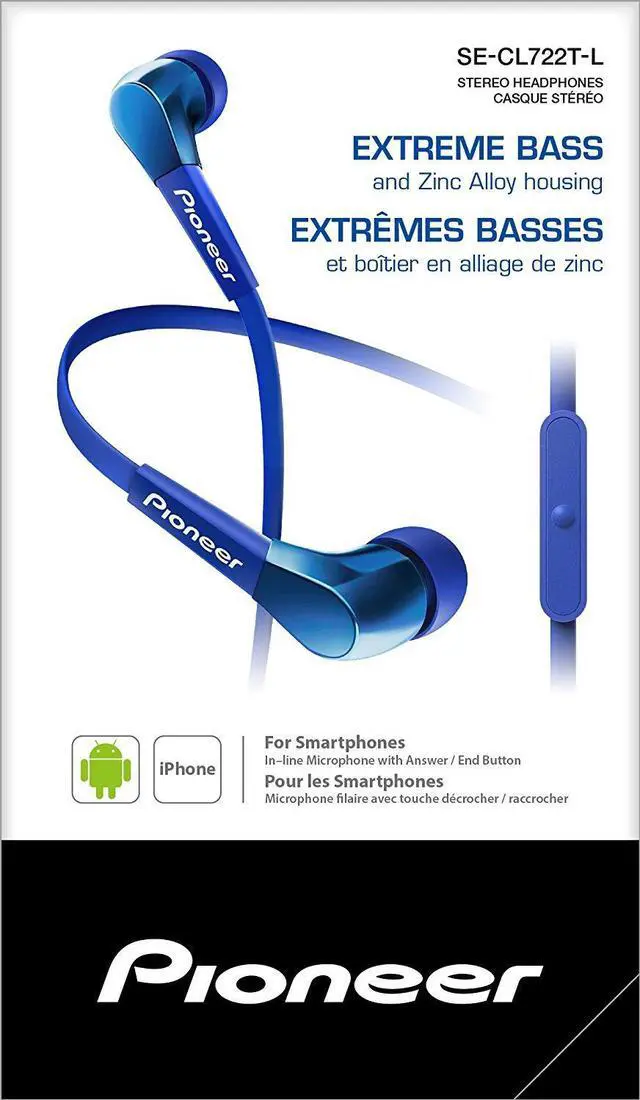 Alt view image 4 of 4 - Pioneer SECL722TL In-Ear Stereo Headphones (Blue)
