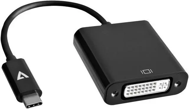 Main image of V7 Black Usb Video Adapter Usb-C Male To Dvi-I Female