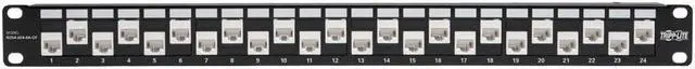 Alt view image 2 of 8 - 24-PORT 1U RACK-MOUNT CAT6A/CAT6/CAT5E OFFSET FEED-THROUGH PATCH PANEL WITH CABL