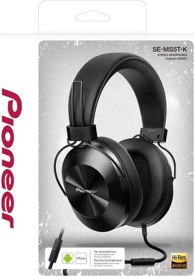 Alt view image 5 of 6 - Pioneer SE-MS5T-K Over-Ear Headphone (Black)
