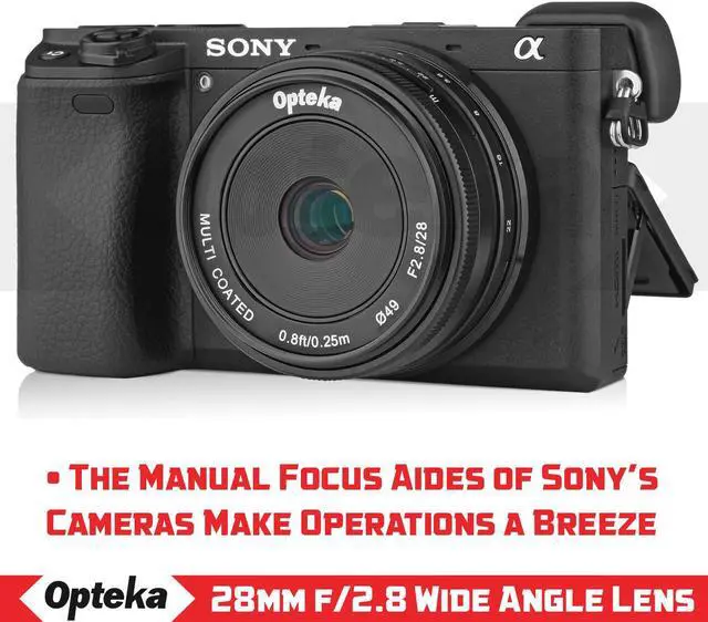 Alt view image 5 of 13 - Opteka 28mm f/2.8 HD MC Manual Focus Prime Lens for Sony E Mount APS-C Format Digital Cameras