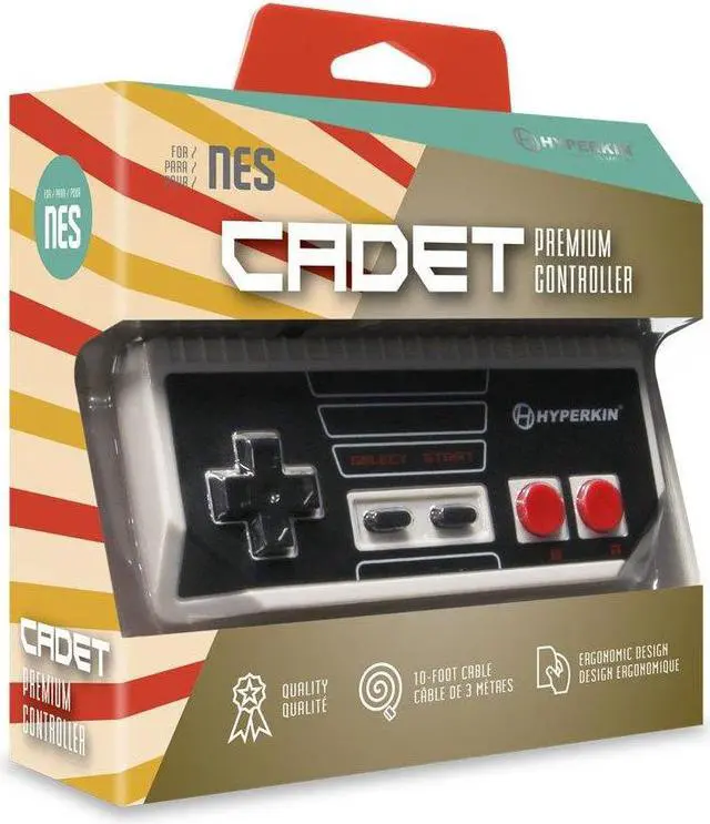 Alt view image 3 of 5 - Hyperkin Cadet Premium Controller for NES Consoles, 10' Cable Length, Gray (M07246)