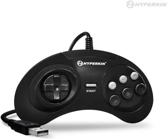 Alt view image 2 of 13 - Hyperkin GN6 Premium Genesis-Style USB Controller for Mac/Windows PC, Black (M07058)