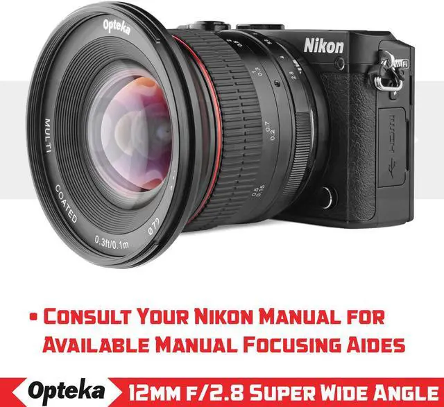 Alt view image 5 of 7 - Opteka 12mm f/2.8 HD MC Manual Focus Wide Angle Lens for Nikon 1 Mount CX Format Digital Cameras