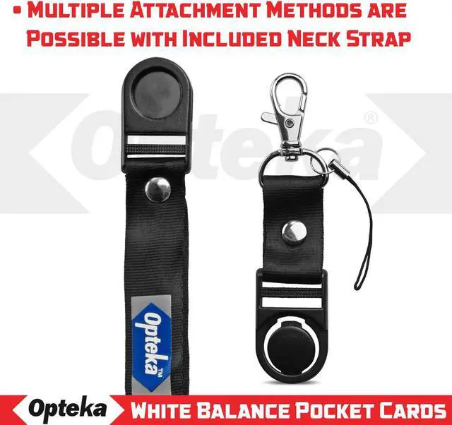 Alt view image 9 of 12 - Opteka Pocket-Sized Reference Color & White Balance Grey Card Set With Quick-Release Neck Strap for Digital Photography