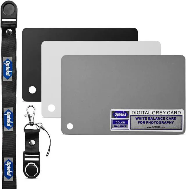 Alt view image 3 of 12 - Opteka Pocket-Sized Reference Color & White Balance Grey Card Set With Quick-Release Neck Strap for Digital Photography