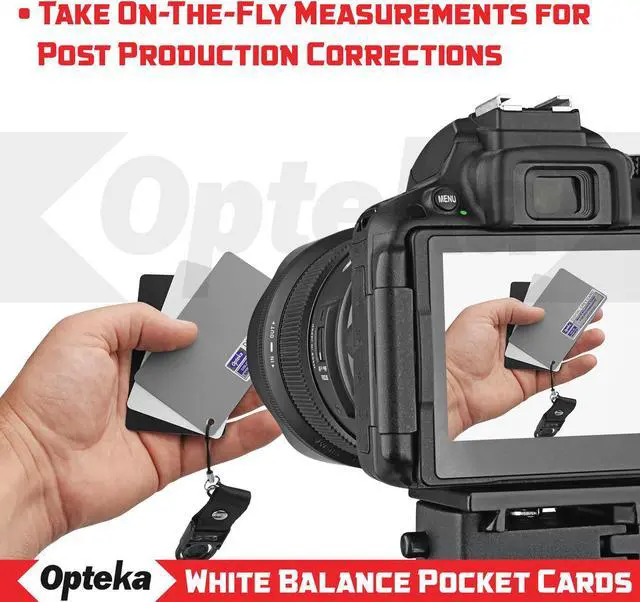 Alt view image 5 of 12 - Opteka Pocket-Sized Reference Color & White Balance Grey Card Set With Quick-Release Neck Strap for Digital Photography
