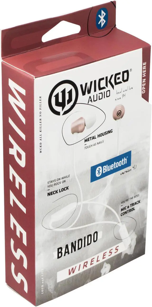 Alt view image 4 of 20 - Wicked Audio WI-BT2654 Bandido Wireless Bluetooth Noise Isolation Earbuds - Rose Gold