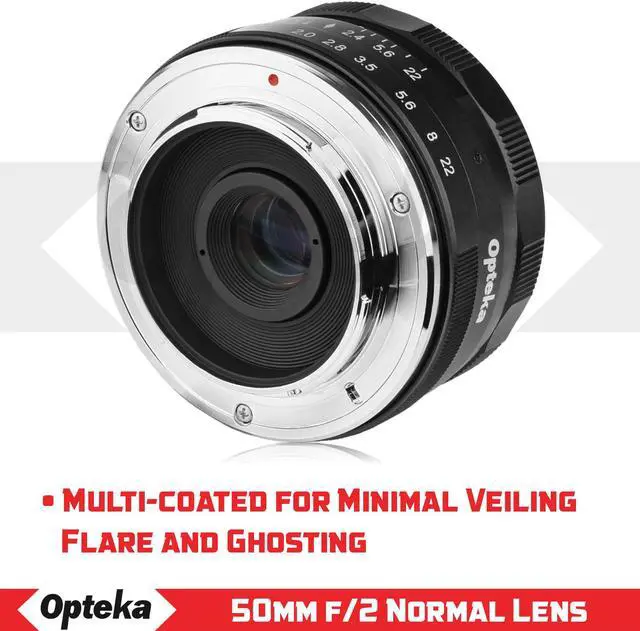 Alt view image 4 of 8 - Opteka 50mm f/2.0 HD MC Manual Focus Prime Lens for Olympus Micro 4/3 Mount Digital Cameras