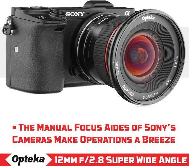 Alt view image 5 of 9 - Opteka 12mm f/2.8 HD MC Manual Focus Wide Angle Lens for Sony E Mount APS-C Format Digital Cameras