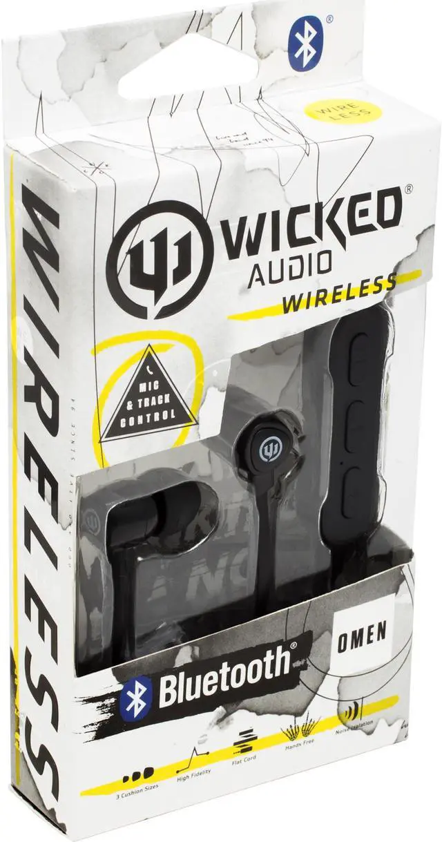 Alt view image 5 of 16 - Wicked Audio WI-BT1750 Omen Wireless Bluetooth Noise Isolation Earbuds - Black