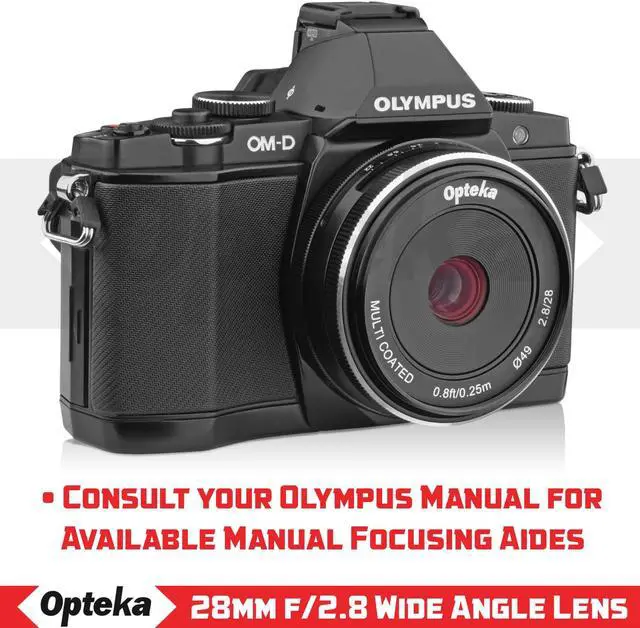 Alt view image 5 of 13 - Opteka 28mm f/2.8 HD MC Manual Focus Prime Lens for Olympus Micro 4/3 Mount Digital Cameras