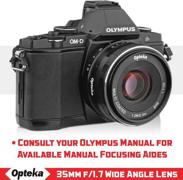 Alt view image 5 of 13 - Opteka 35mm f/1.7 HD MC Manual Focus Prime Lens for Olympus Micro 4/3 Mount Digital Cameras