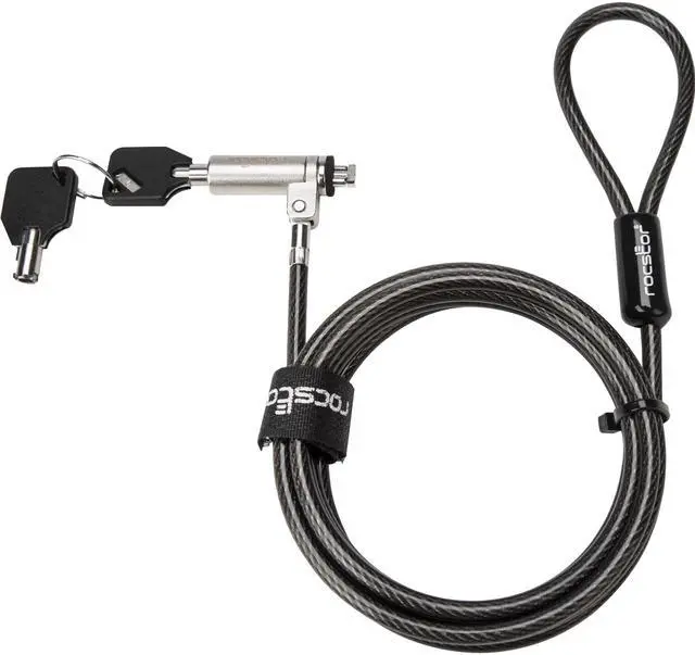 Alt view image 5 of 8 - Rocbolt R20 Slim Laptop Security Cable w/ Key Lock & 2 Keys 10mm Lock Head