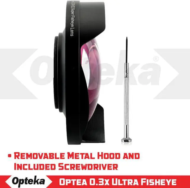 Alt view image 3 of 8 - Opteka Titanium Series 0.3X HD Ultra Wide Fisheye Lens for Canon, Sony Camcorders with 58mm Threads