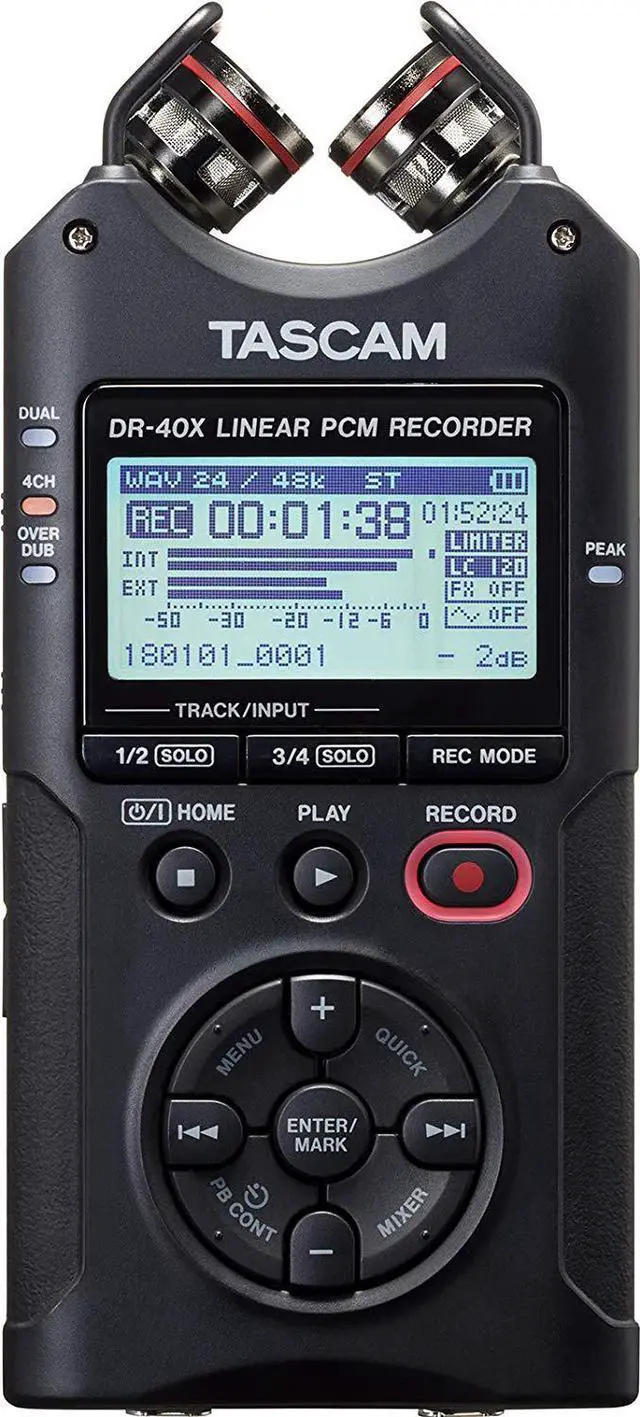Alt view image 8 of 20 - Tascam DR-40X Handheld Portable Recorder