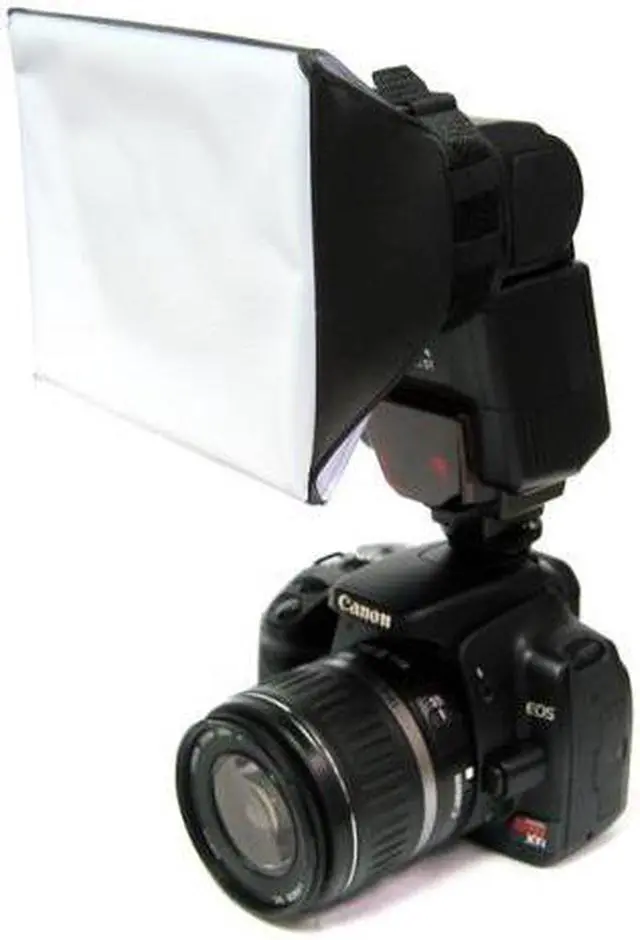 Alt view image 7 of 8 - Circuit City CC-125 Automatic Universal Flash with Built-in LED Video Light for Canon EOS DSLR Cameras Bundle with Opteka SB-1 Universal Studio Soft Box Flash Diffuser and Accessories (4 Items)