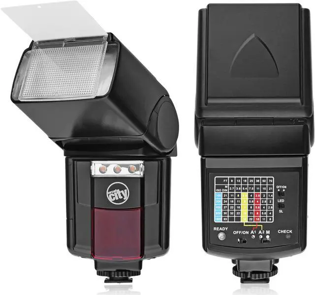 Alt view image 2 of 8 - Circuit City CC-125 Automatic Universal Flash with Built-in LED Video Light for Canon EOS DSLR Cameras Bundle with Opteka SB-1 Universal Studio Soft Box Flash Diffuser and Accessories (4 Items)