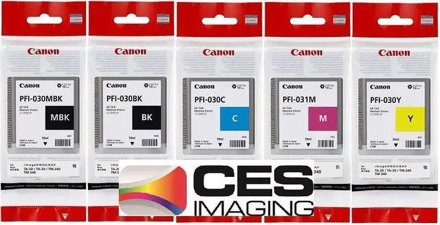 Main image of Canon TM-240, TM-340 55ml Ink Tank Set PFI-030MBK PFI-030BK PFI-030C PFI-031M PFI-030Y