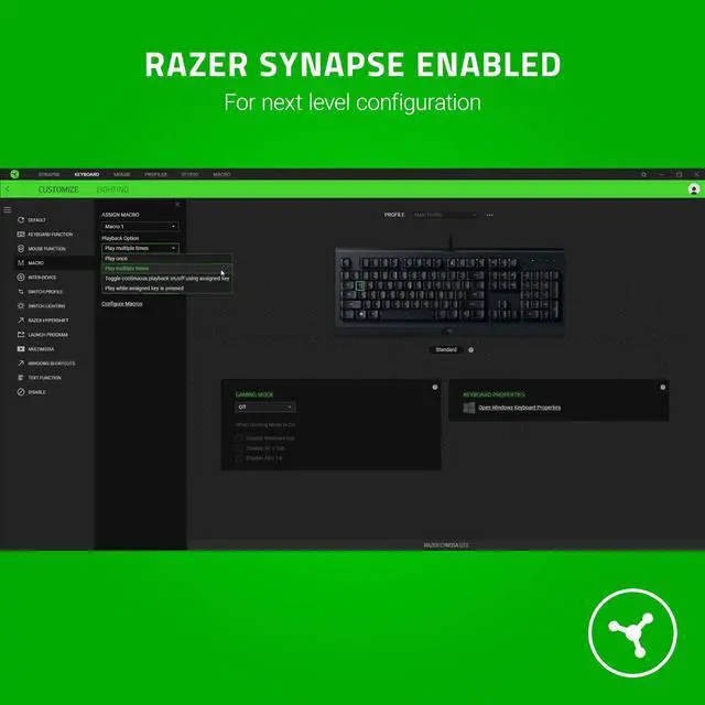 Alt view image 3 of 4 - Razer Cynosa Lite Gaming Keyboard: Customizable Single Zone Chroma RGB Lighting - Spill-Resistant Design - Programmable Macro Functionality