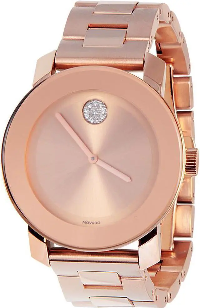 Alt view image 10 of 20 - Movado Bold Ladies Crystal Rose Gold Tone Bracelet Swiss Quartz Watch 3600086
