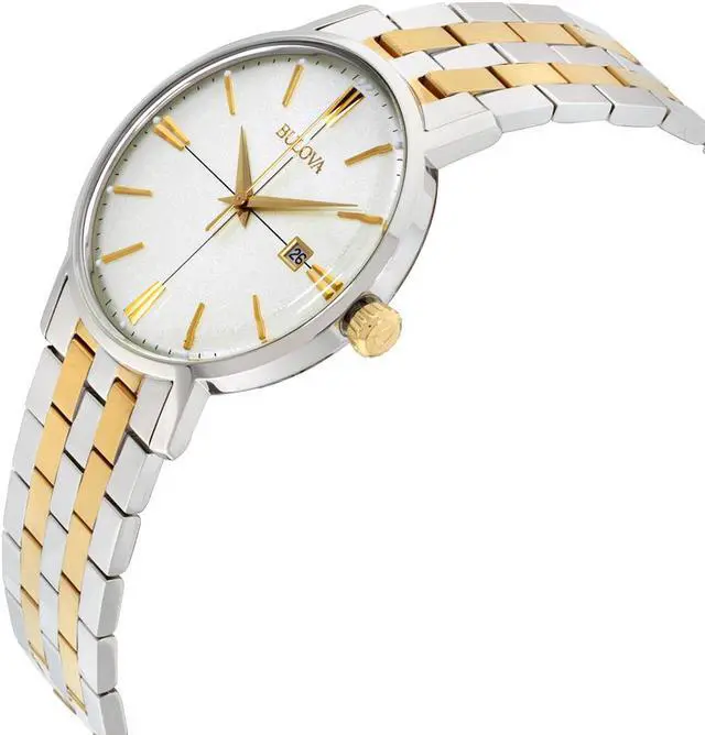 Alt view image 6 of 20 - Bulova 98B255 Men's Stainless Steel Two-tone Bracelet Band Grey Dial Watch