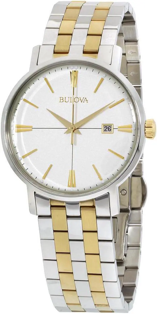 Alt view image 5 of 20 - Bulova 98B255 Men's Stainless Steel Two-tone Bracelet Band Grey Dial Watch