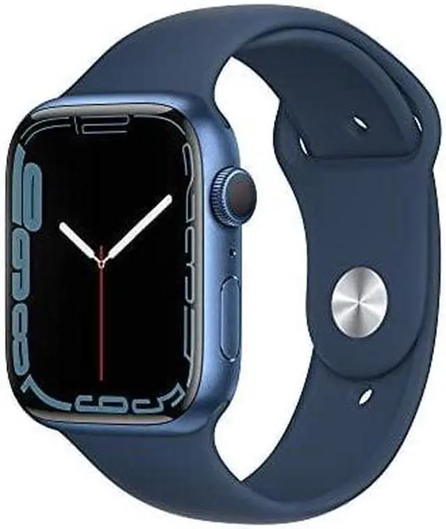 Main image of Apple Watch Series 7 45mm Blue Alum Case w Abyss Blue Sport Band -MKN83LL/A
