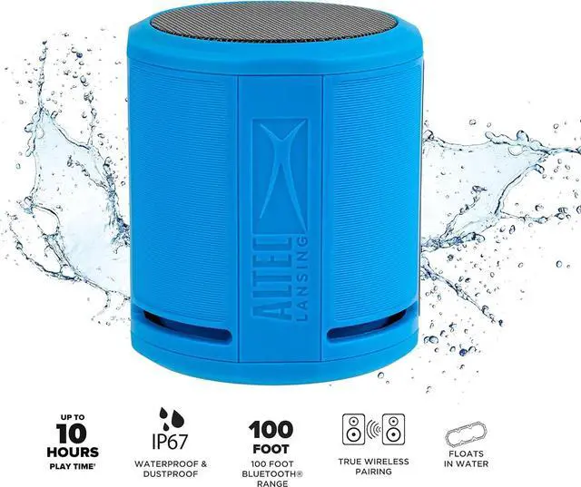 Alt view image 3 of 7 - Altec Lansing HydraOrbit EverythingProof Bluetooth Speaker 2-Pack, Blue
