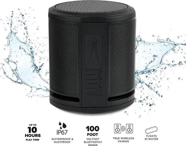 Alt view image 2 of 5 - Altec Lansing HydraOrbit EverythingProof Bluetooth Speaker 2-Pack, Black