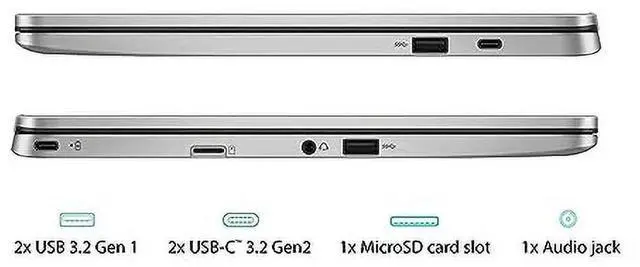 Alt view image 4 of 5 - Asus Chromebook C424MA-WH44F - Full HD - Intel Celeron N4020 4GB 64GB
