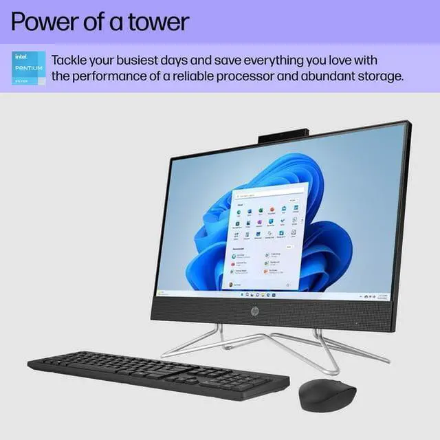 Alt view image 3 of 3 - HP 22-DD0153 21.5" FHD LED All-in-One Desktop Intel Pentium Silver J5040 2.00 GHz up to 3.2 GHz Intel UHD 605 8GB DDR4 128GB SSD Windows 11 Home - 7Z6V8AA