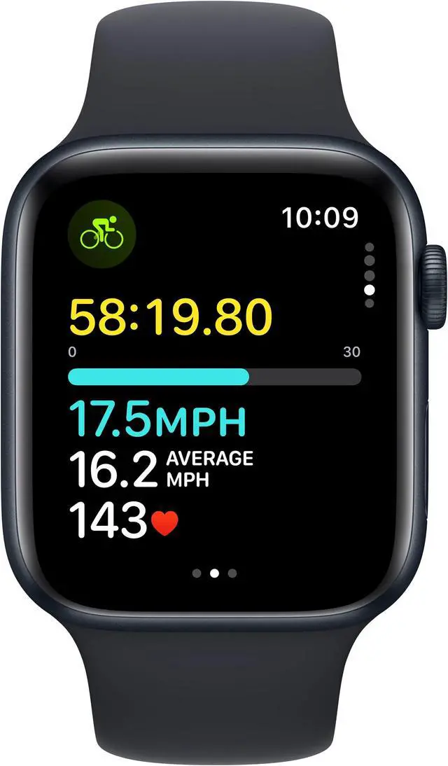 Alt view image 4 of 6 - Apple Watch SE 2 GPS + Cell 44mm Midnight Aluminum Case Midnight Band -M/L