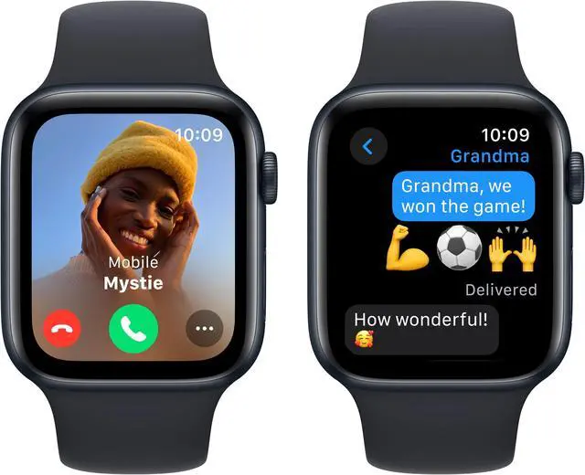 Alt view image 3 of 6 - Apple Watch SE 2 GPS + Cell 44mm Midnight Aluminum Case Midnight Band -M/L