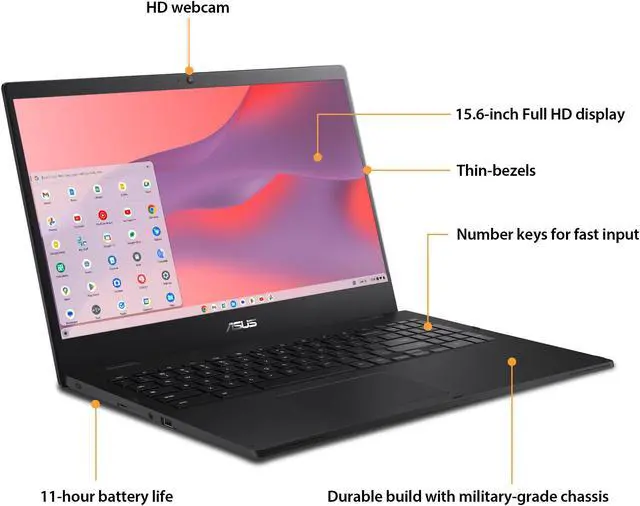 Alt view image 2 of 6 - ASUS Chromebook CX15, 15.6" FHD Chromebook N4500 8GB 64GB - CX1500CKA-WB84F