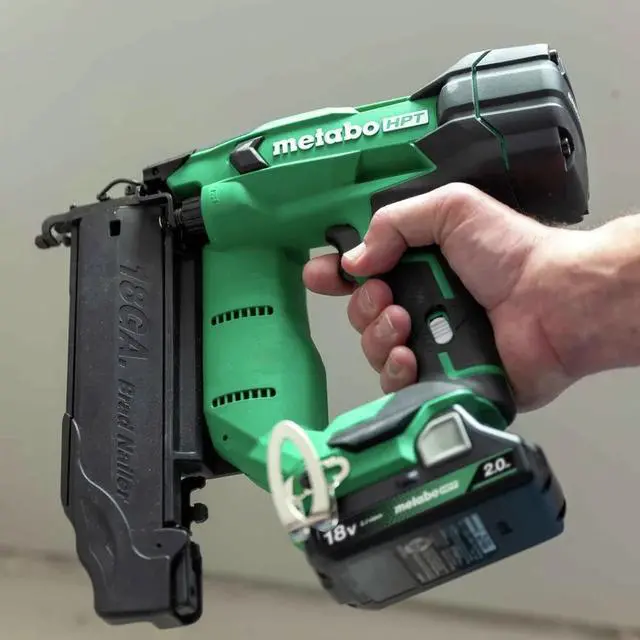 Alt view image 3 of 5 - Metabo HPT 18V MultiVolt Cordless Brad Nailer Kit, 18 Gauge | NT1850DFT