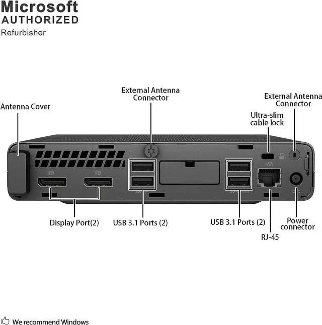 Alt view image 3 of 5 - HP EliteDesk 800 G5 Mini Desktop PC Intel Core i5-9500T 16GB RAM 256GB SSD W11P