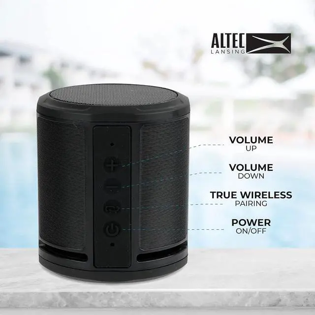 Alt view image 5 of 5 - Altec Lansing HydraOrbit EverythingProof Bluetooth Speaker 2-Pack, Black