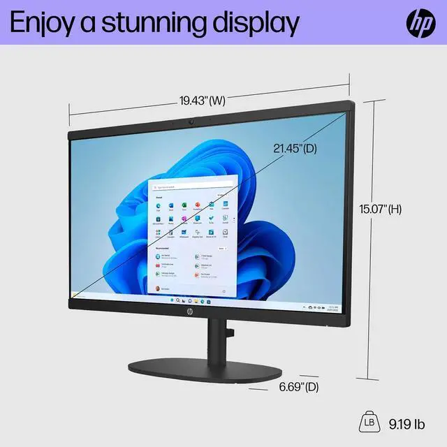 Alt view image 5 of 7 - HP 22-dg00 21.75" AIO Desktop Intel Core i3-N300 8GB 256GB W11H