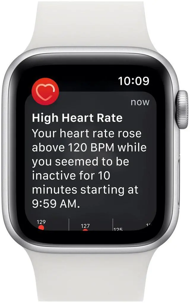 Alt view image 2 of 5 - Apple Watch SE 40mm Silver Alum Case w White Sport Band 2nd Gen MNT93LL/A