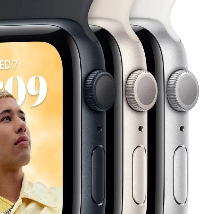 Alt view image 5 of 5 - Apple Watch SE 40mm Silver Alum Case w White Sport Band 2nd Gen MNT93LL/A