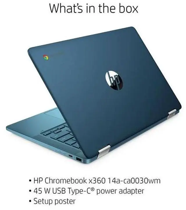 Alt view image 2 of 6 - HP Chromebook x360 14a-ca 14" HD 2-in-1 Touch Celeron N4020 4GB 64GB ChromeOS