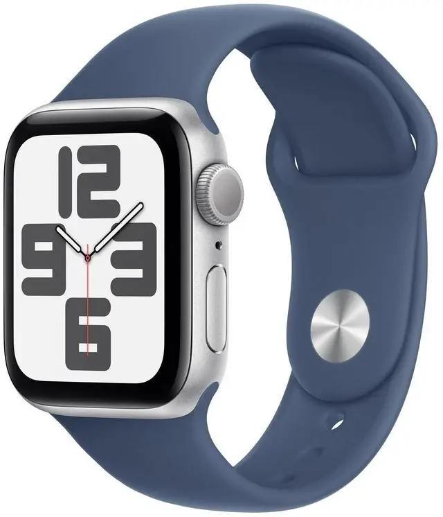 Alt view image 4 of 7 - Apple Watch SE Gen 2 GPS 40mm Silver Aluminum Case Blue Band